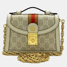 Gucci: Бежевая сумка  Ophidia GG