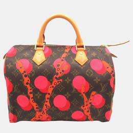 Louis Vuitton: Оранжевая сумка  Speedy 30