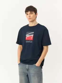 Tommy Jeans: Синяя футболка 