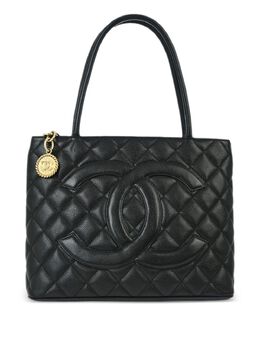 CHANEL Pre-Owned: Чёрная сумка-шоппер 