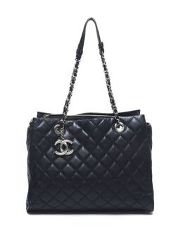 CHANEL Pre-Owned: Чёрная сумка-шоппер 