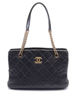 CHANEL Pre-Owned: Чёрная сумка-шоппер 