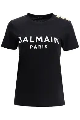 Balmain: Футболка на пуговицах 