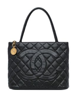 CHANEL Pre-Owned: Чёрная сумка-шоппер 