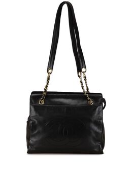 CHANEL Pre-Owned: Чёрная сумка-шоппер 