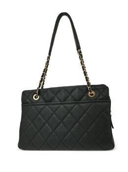 CHANEL Pre-Owned: Чёрная сумка-шоппер 