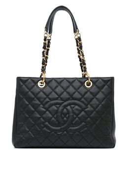 CHANEL Pre-Owned: Чёрная сумка-шоппер 