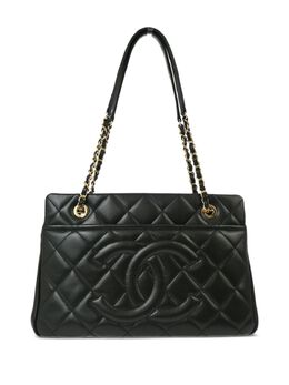 CHANEL Pre-Owned: Чёрная сумка-шоппер 