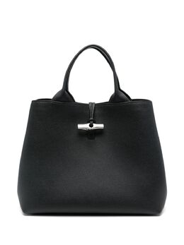 Longchamp: Чёрная сумка-шоппер  Roseau