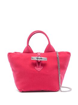 Longchamp: Розовая сумка-шоппер  Roseau