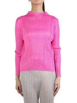 Pleats Please Issey Miyake: Розовая футболка 