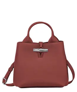 Longchamp: Коричневая сумка  Roseau