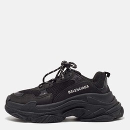 Balenciaga: Чёрные кроссовки  Triple S