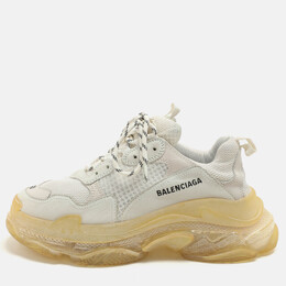 Balenciaga: Белые кроссовки  Triple S