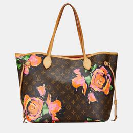 Louis Vuitton: Коричневая сумка-шоппер  Neverfull MM