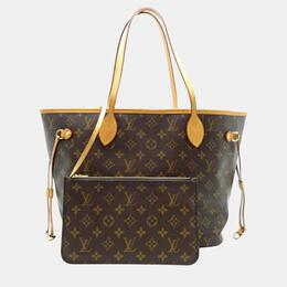 Louis Vuitton: Коричневая сумка-шоппер  Neverfull MM