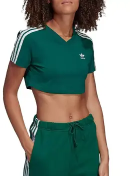 Adidas: Зелёный топ 