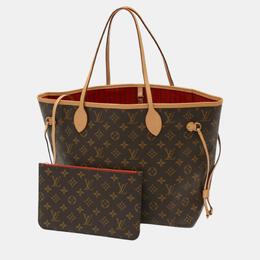 Louis Vuitton: Коричневая сумка-шоппер  Neverfull MM