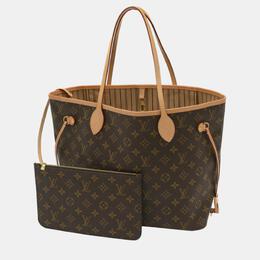 Louis Vuitton: Бежевая сумка-шоппер  Neverfull MM