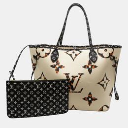 Louis Vuitton: Чёрная сумка-шоппер  Neverfull MM