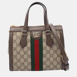 Gucci: Бежевая сумка-шоппер  Ophidia GG