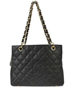 CHANEL Pre-Owned: Чёрная сумка-шоппер 