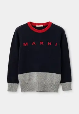 Marni: Синий свитер 