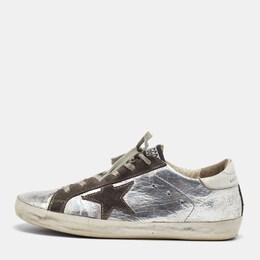 Golden Goose: Серебристые кроссовки  Superstar sneakers