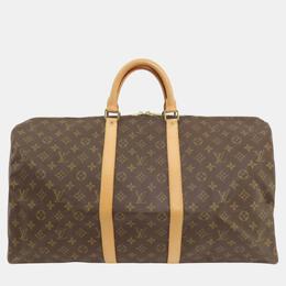 Louis Vuitton: Коричневая сумка  Keepall