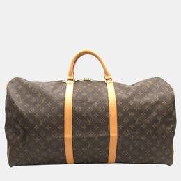 Louis Vuitton: Коричневая сумка  Keepall