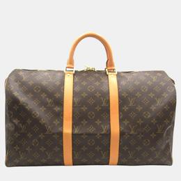 Louis Vuitton: Коричневая сумка  Keepall 50