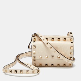 Valentino: Белая сумка через плечо  Rockstud