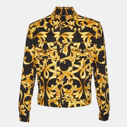 Versace: Чёрная куртка  Baroque