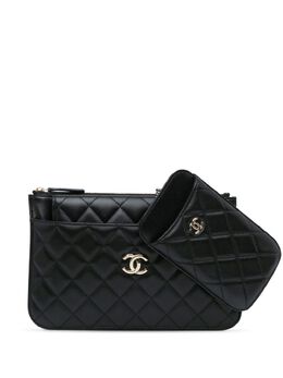 CHANEL Pre-Owned: Чёрный клатч 