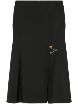 Versace: Атласная юбка  Safety Pin