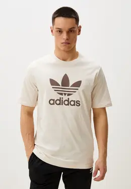 adidas Originals: Бежевая футболка 