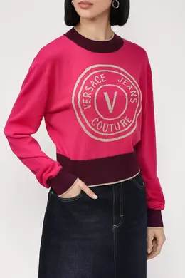 Versace Jeans Couture: Розовый свитер 