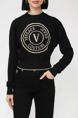 Versace Jeans Couture: Чёрный свитер 