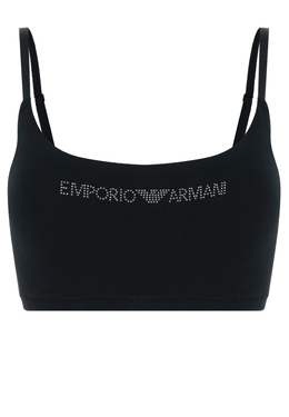 EMPORIO ARMANI Underwear: Чёрный топ 