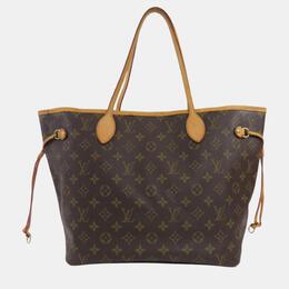 Louis Vuitton: Коричневая сумка-шоппер  Neverfull MM