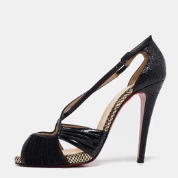 Christian Louboutin: Чёрные босоножки 