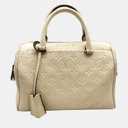 Louis Vuitton: Белая сумка  Speedy 25