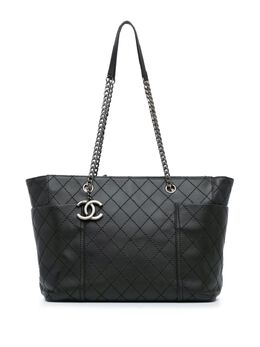 CHANEL Pre-Owned: Чёрная сумка-шоппер 
