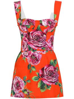Dolce & Gabbana: Платье с растительным принтом 