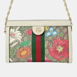 Gucci: Бежевая сумка  Flora