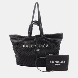 Balenciaga: Чёрная сумка-шоппер 