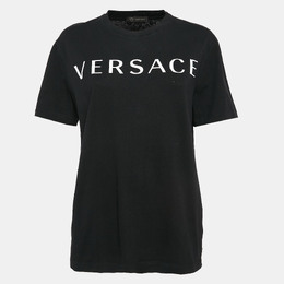 Versace: Чёрная футболка 