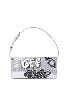 Off-White: Серебристая сумка  Jitney