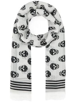 Alexander McQueen: Шарф  Skull с принтом