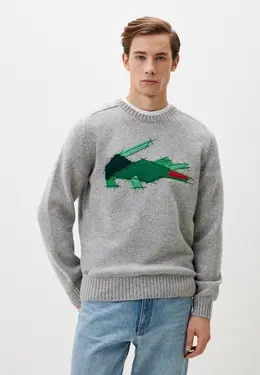 Lacoste: Серый свитер 